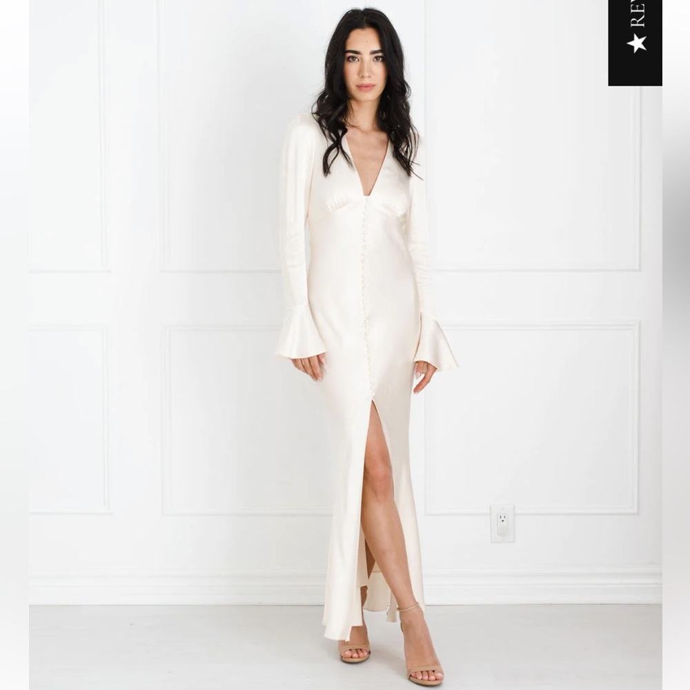 Shona Joy Frill Cuff Bias Midi Dress